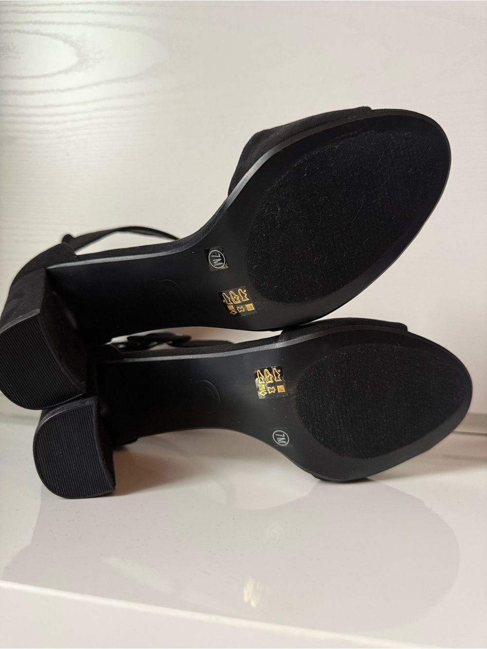 Chinese Laundry Rumor - Black Suede Open-Toe Ankle Strap Heel - Size 7 - Picture 5 of 13